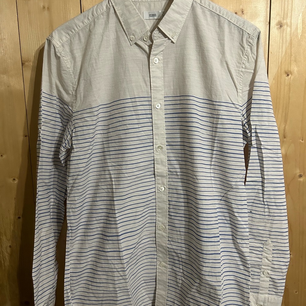 Closed striped button front shirt